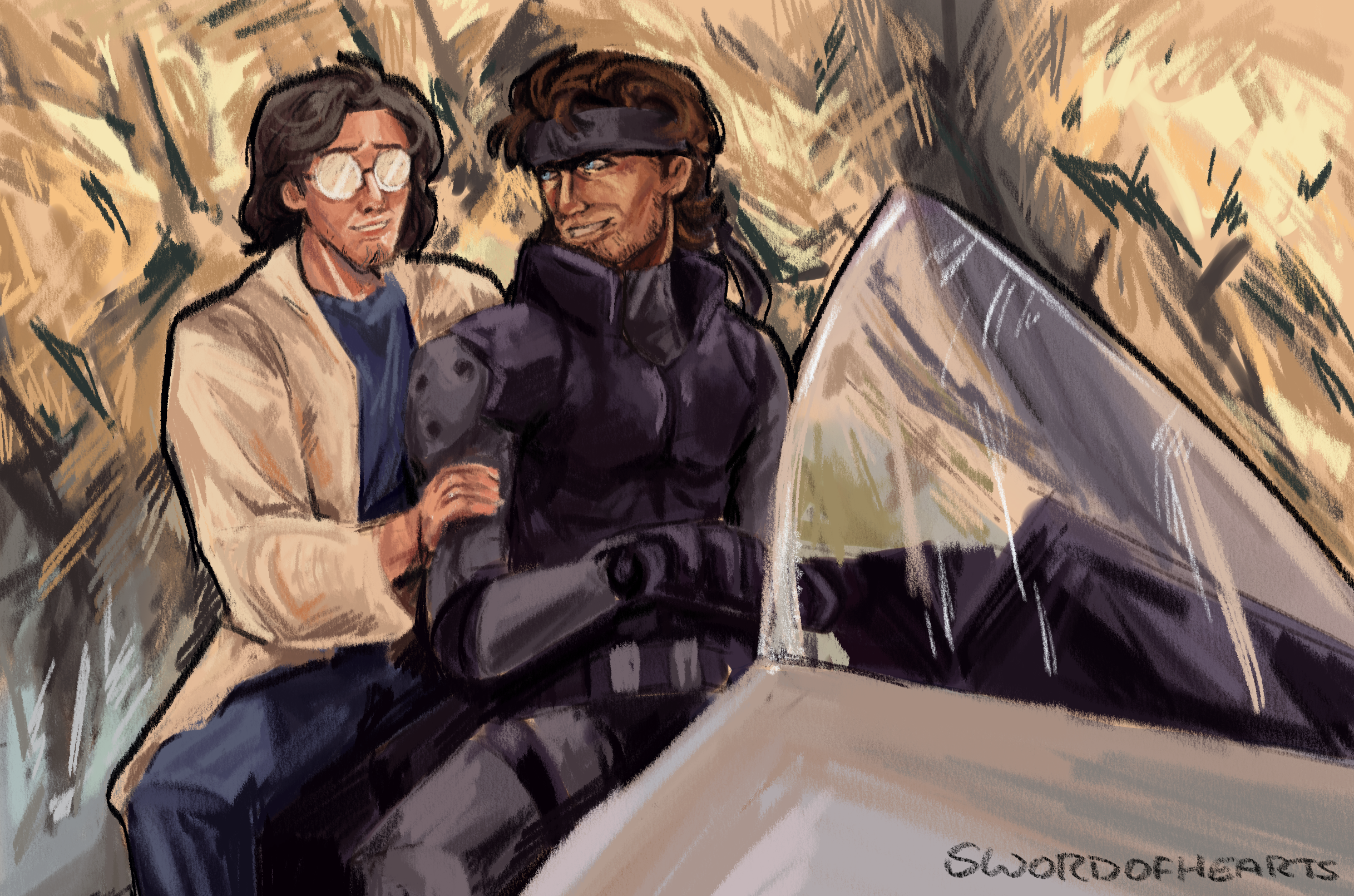 drawing of a quote from the otacon ending of metal gear solid